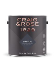 Craig & Rose Blue Chalky Emulsion Lido Blue 2.5Lt Paint - Image 2 of 2