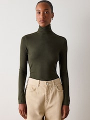Whistles Green Essential Ribbed Polo Shirt - Image 2 of 4