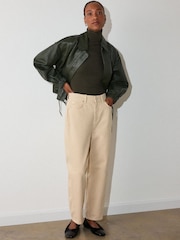 Whistles Green Essential Ribbed Polo Shirt - Image 3 of 4