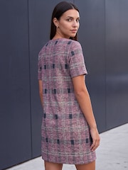 Roman Pink Check Button Shift Dress - Image 4 of 4