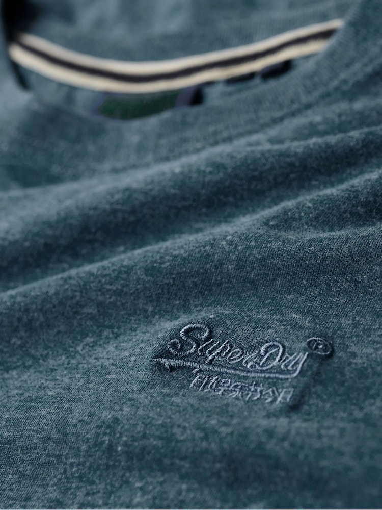 Superdry Light Blue Organic Cotton Essential Logo T-Shirt - Image 6 of 6