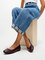 FitFlop Red Delicato Crocodile Ballerinas - Image 1 of 5