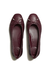 FitFlop Red Delicato Crocodile Ballerinas - Image 4 of 5