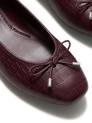 FitFlop Red Delicato Crocodile Ballerinas - Image 5 of 5