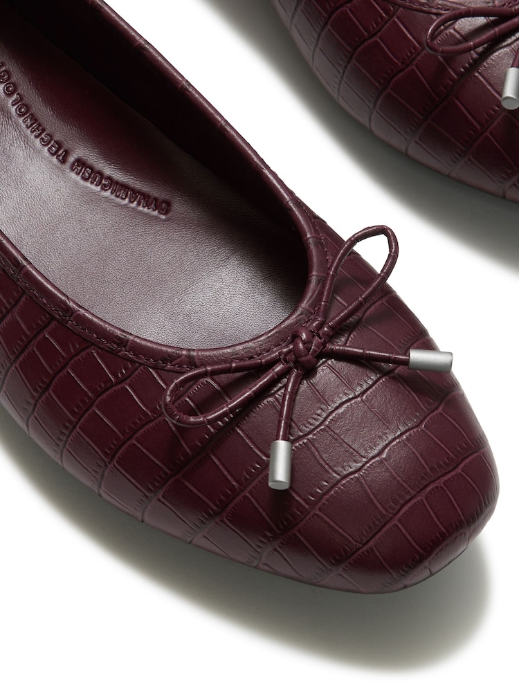 FitFlop Red Delicato Crocodile Ballerinas - Image 5 of 5