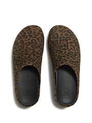 FitFlop Brown Shuv Suede Leopard Mules - Image 3 of 5