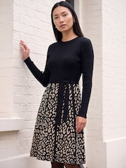 Roman Animal Knit Belted Dress - Image 1 sur 4