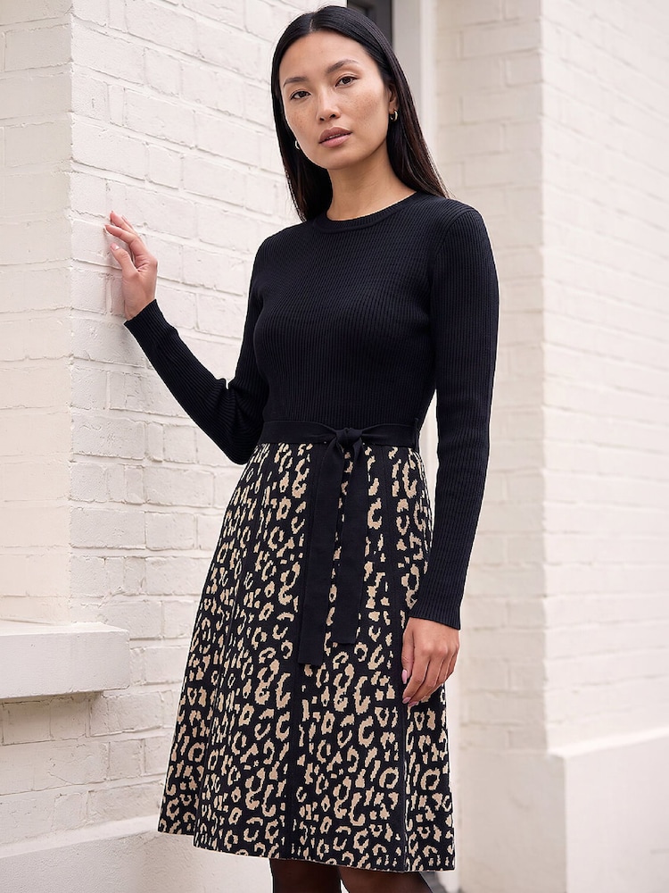 Roman Animal Knit Belted Dress - Image 1 sur 4 Roman Animal Knit Belted Dress - Image 1 sur 4