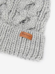 Barbour® Grey Penshaw Pom Benie Hat - Image 4 of 4