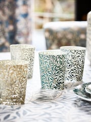 Clarke and Clarke Set of 4 Teal Blue William Morris Designs Willow Boughs Tumbler Glasses - Image 1 of 3