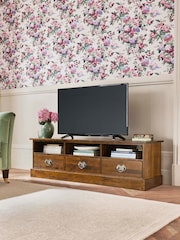 Laura Ashley Dark Chestnut Garrat 3 Drawer TV Stand - Image 1 of 9