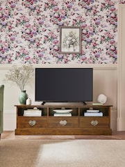 Laura Ashley Dark Chestnut Garrat 3 Drawer TV Stand - Image 2 of 9