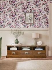 Laura Ashley Dark Chestnut Garrat 3 Drawer TV Stand - Image 3 of 9