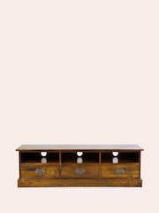 Laura Ashley Dark Chestnut Garrat 3 Drawer TV Stand - Image 6 of 9