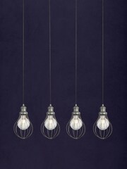 Searchlight Pewter Cassia 4 Light Ceiling Light Pendant - Image 1 of 3