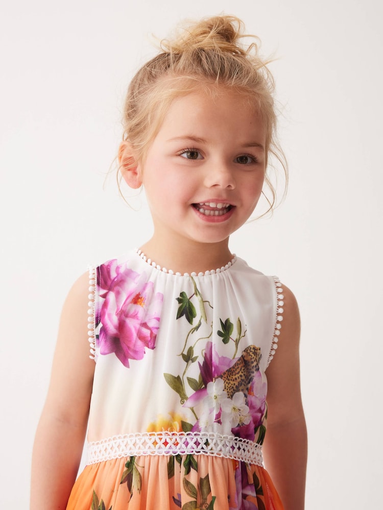 Baker by Ted Baker Multi Ombre Chiffon Dress - Image 4 of 9