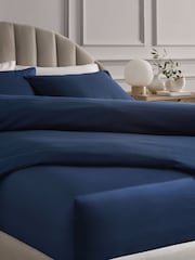 Navy 300 Thread Count Collection Luxe 100% Cotton Extra Deep Fitted Sheet - Image 1 of 2