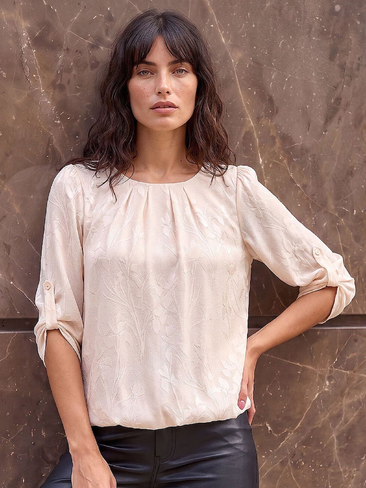 Roman White Jacquard Bubble Hem Top - Image 1 of 4