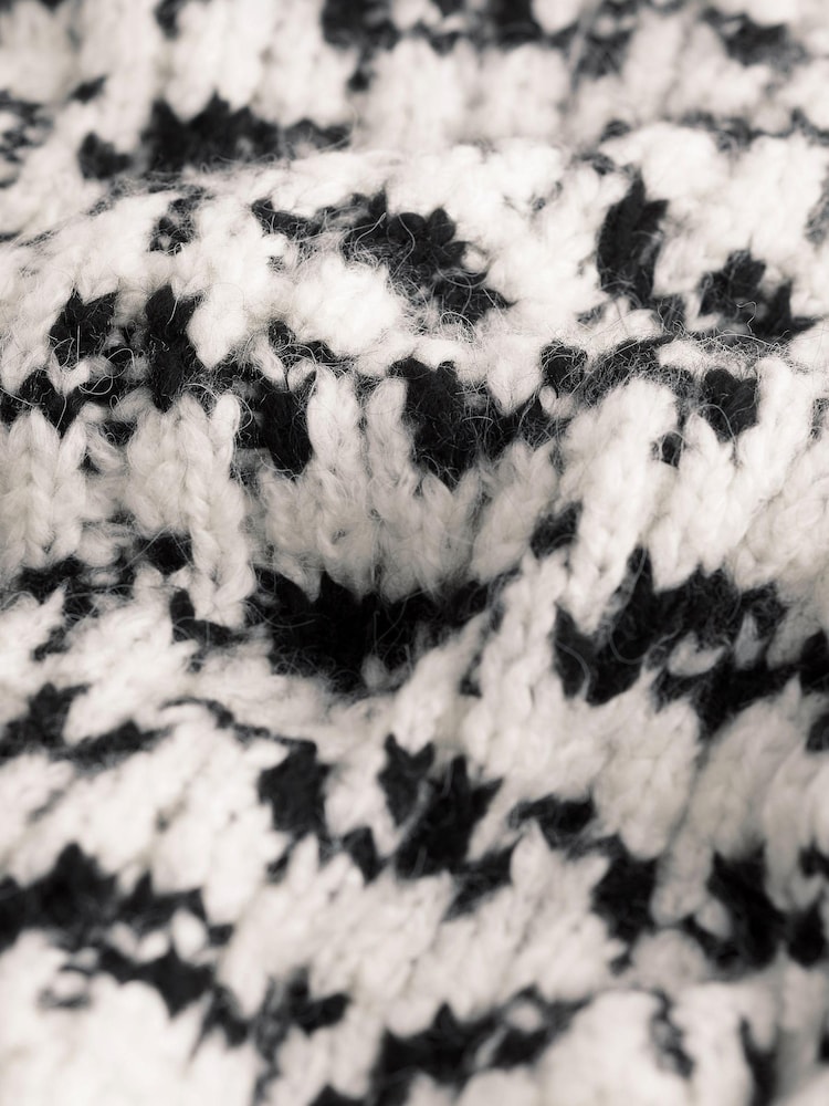 White/Black Stripe High Neck Ribbed Jumper - Image 3 of 3