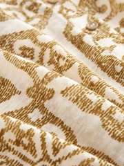 Ochre/Cream Tile Print Short Sleeve Blouse - Image 6 of 6