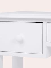 Laura Ashley Cotton White Ashwell 3 Drawer Dressing Table Stool Set - Image 5 of 6
