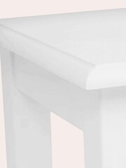 Laura Ashley Cotton White Ashwell 3 Drawer Dressing Table Stool Set - Image 6 of 6