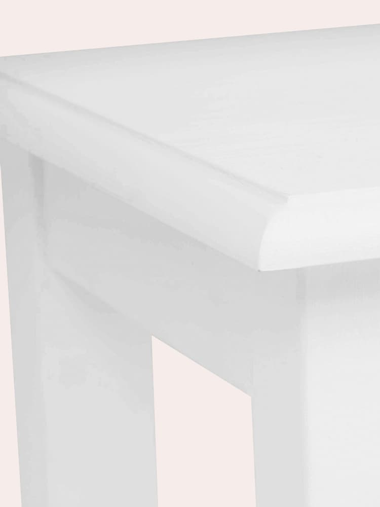 Laura Ashley Cotton White Ashwell 3 Drawer Dressing Table Stool Set - Image 6 of 6