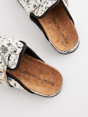 Rockett St George Ecru Cream Tattoos Print Footbed Clog Mule Slippers - Image 4 of 8