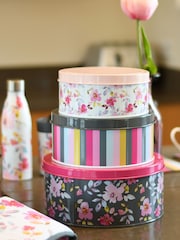 Navigate Set of 3 Pink Gardenia Nesting Tins - Image 1 of 4