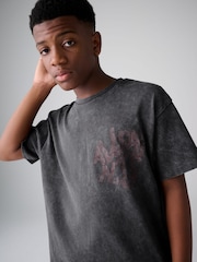 smALLSAINTS Charcoal Grey Oversized Orlando Logo Crew T-Shirt - Image 4 of 9