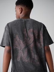 smALLSAINTS Charcoal Grey Oversized Orlando Logo Crew T-Shirt - Image 5 of 9