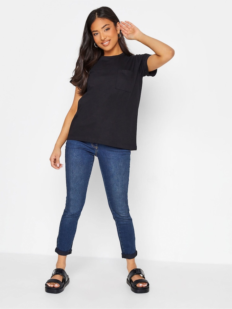 PixieGirl Petite Black Basic Short Sleeve Pocket T-Shirts 2 Pack - Image 5 of 5