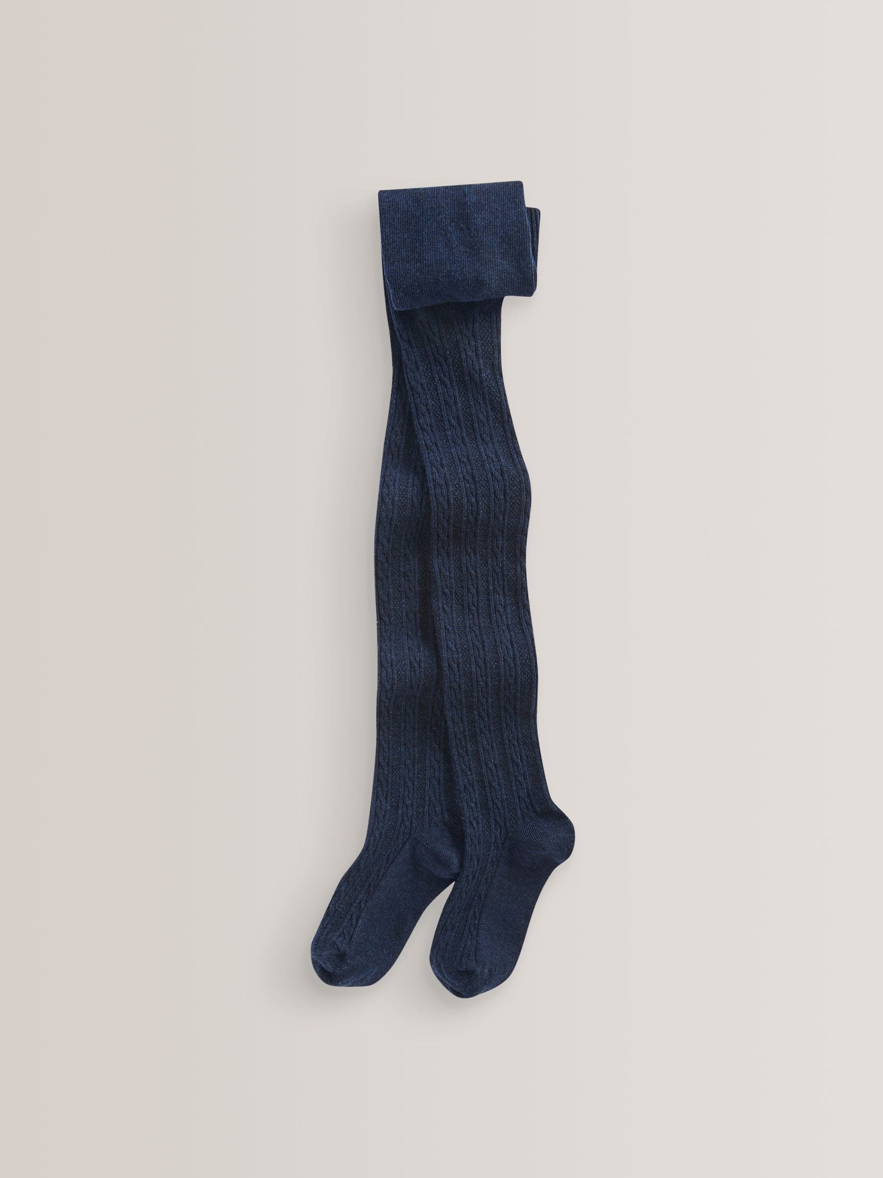 Buy Navy Blue Cotton Rich Cable Tights from Next USA