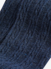 Navy Blue Cotton Rich Cable Tights - Image 2 of 2