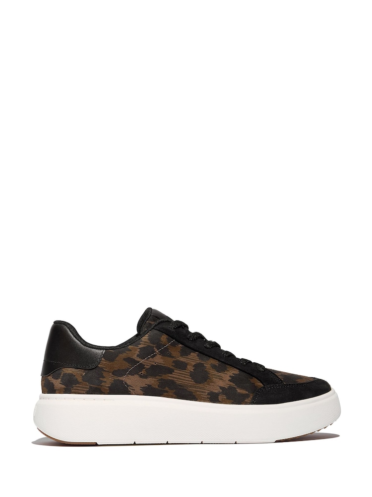 FitFlop Black Rtg Leopard Suede Sneakers - Image 2 of 4