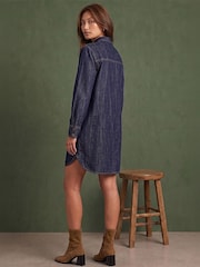 Roman Blue Button Shirt Dress - Image 2 of 4