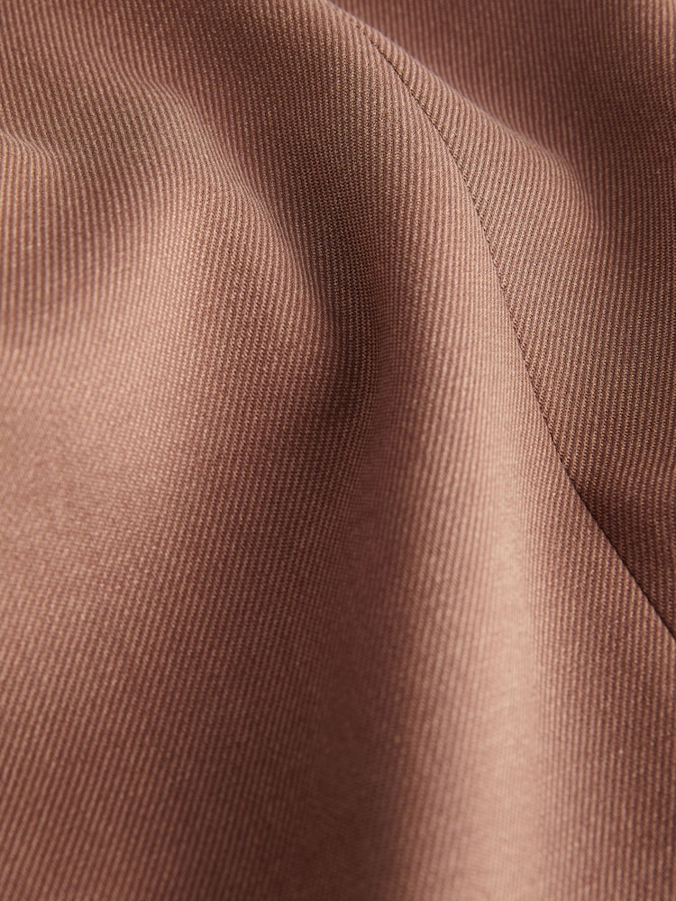 Camel Brown Tailored Twill Double Breasted Blazer - Image 6 of 6