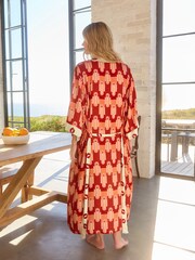 Rockett St George Red Lips Print Viscose Wrap Robe - Image 5 of 7
