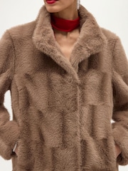Hobbs Natural Andrea Faux Fur Coat - Image 4 of 6