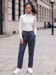 Roman Indigo Blue Petite Drawstring Narrow Straight Leg Trousers - Image 1 of 4