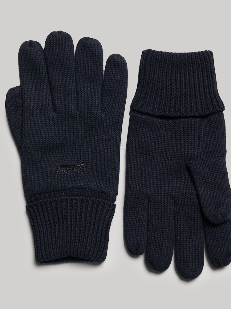 Azul - Guantes de punto con logo de Superdry - Imagen 1 de 2