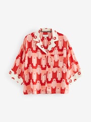 Rockett St George Red Lips Print Woven Button Through Pyjamas - Image 9 of 10