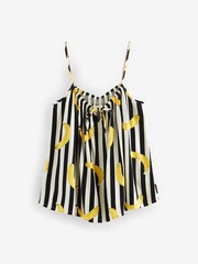 Rockett St George Black/White Stripe Banana Print Viscose Cami and Shorts Set - Image 5 of 7