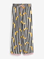 Rockett St George Monochrome Stripe Banana Print Woven Button Through Pyjamas - Image 8 of 10
