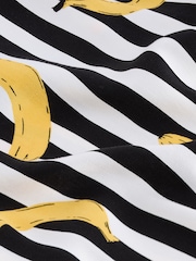 Rockett St George Monochrome Stripe Banana Print Woven Mini Slip Nightie - Image 8 of 8