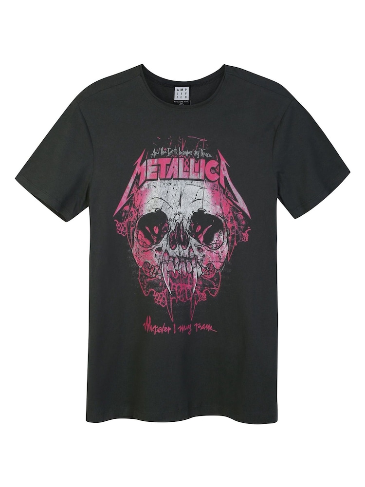 Amplified Grey Metallica Wherever I May Roam 100% Cotton T-Shirt - Image 4 of 4