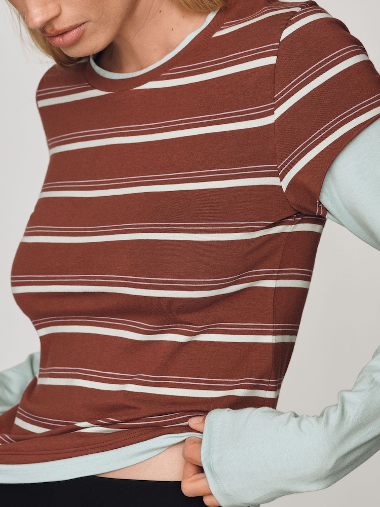 Anthropologie Brown Evan Long-Sleeve Top - Image 4 of 4
