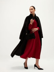Hobbs Red Rosabella Textured Satin Dress - Image 5 of 6