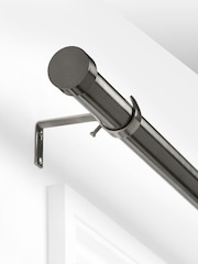 Pewter Grey Stud Finial Extendable 35mm Curtain Pole Kit - Image 1 of 5