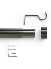 Pewter Grey Stud Finial Extendable 35mm Curtain Pole Kit - Image 4 of 5